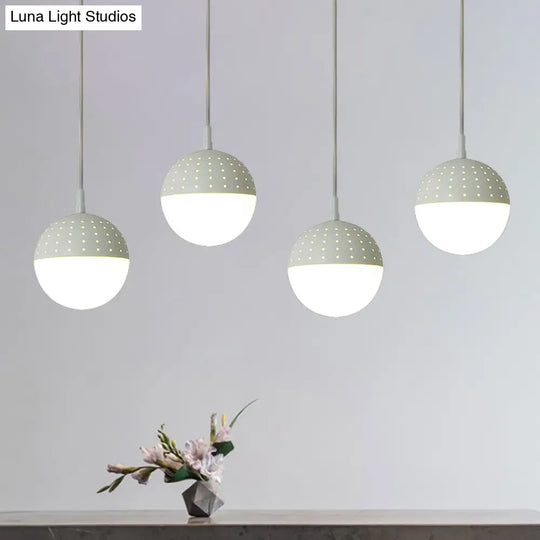 Addison - Nordic Globe/Ellipse Suspension Light With Opal White Glass Shade Metal 1