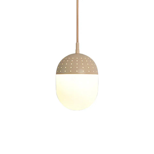 Addison - Nordic Globe/Ellipse Suspension Light With Opal White Glass Shade Metal 1