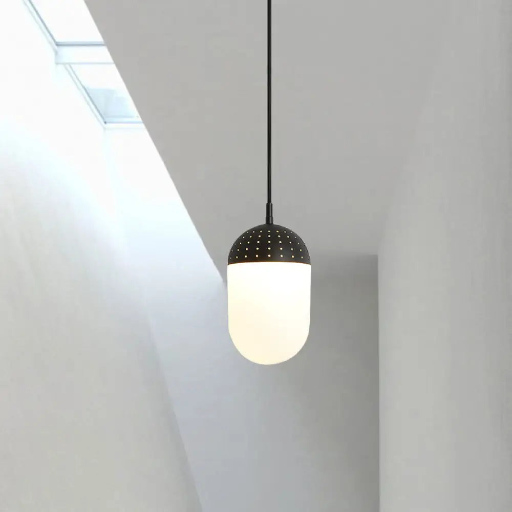 Addison - Nordic Globe/Ellipse Suspension Light With Opal White Glass Shade Metal 1