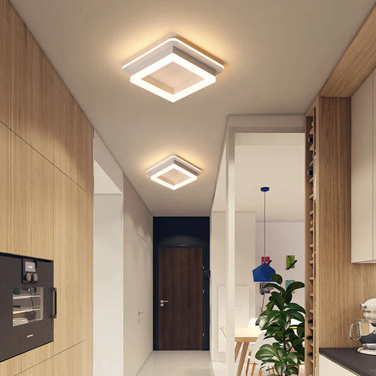 Adelyn- Modern Surface Mounted Square/Round Led Ceiling Lights For Hallway Porch White Color /