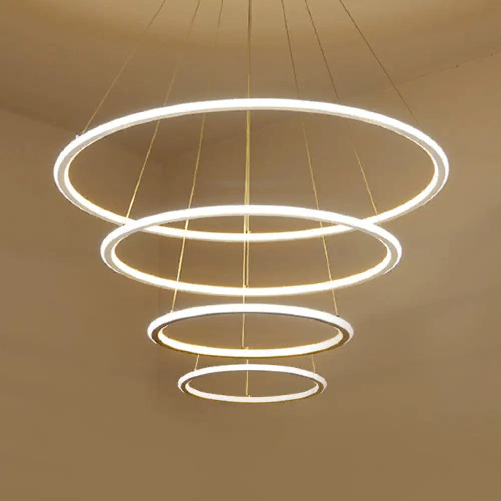 Adjustable 1/2/3-Light Pendant Chandelier With Acrylic Shade For Living Room Ceiling