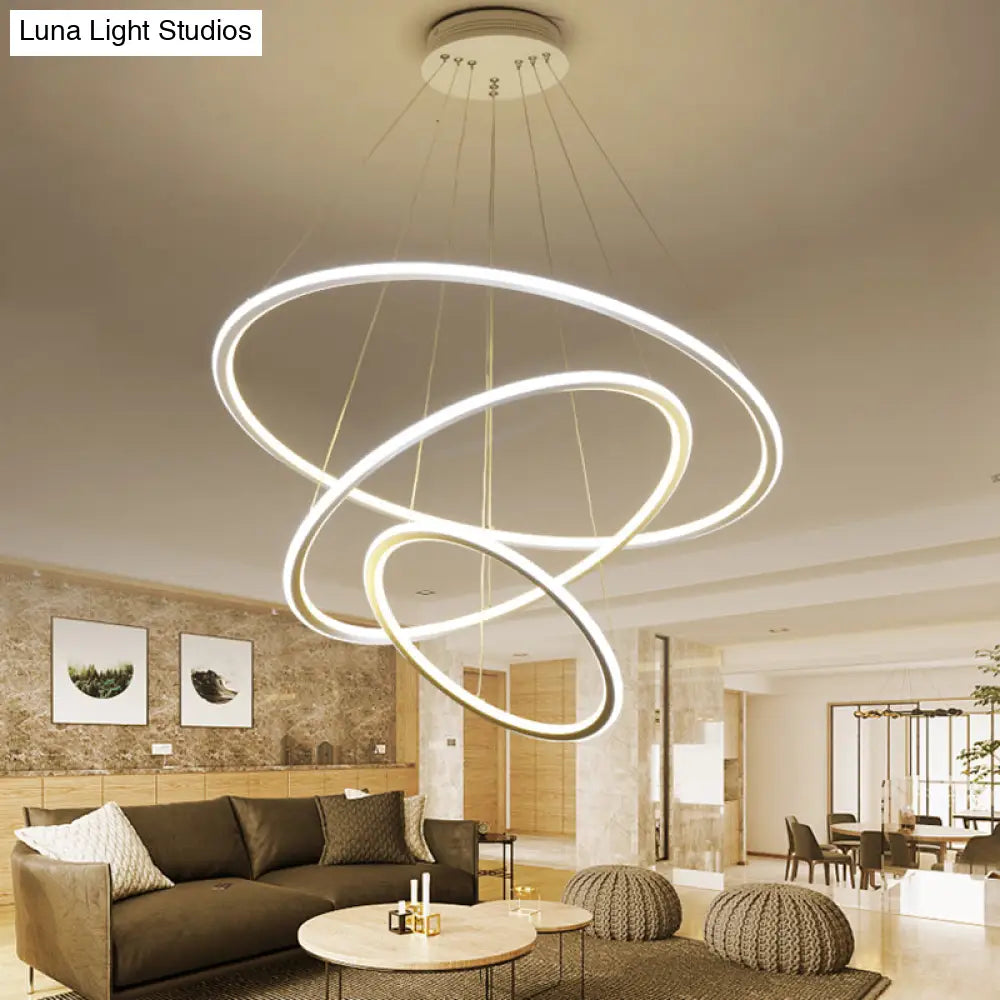 Adjustable 1/2/3-Light Pendant Chandelier With Acrylic Shade For Living Room Ceiling