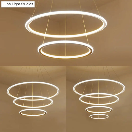 Adjustable 1/2/3-Light Pendant Chandelier With Acrylic Shade For Living Room Ceiling