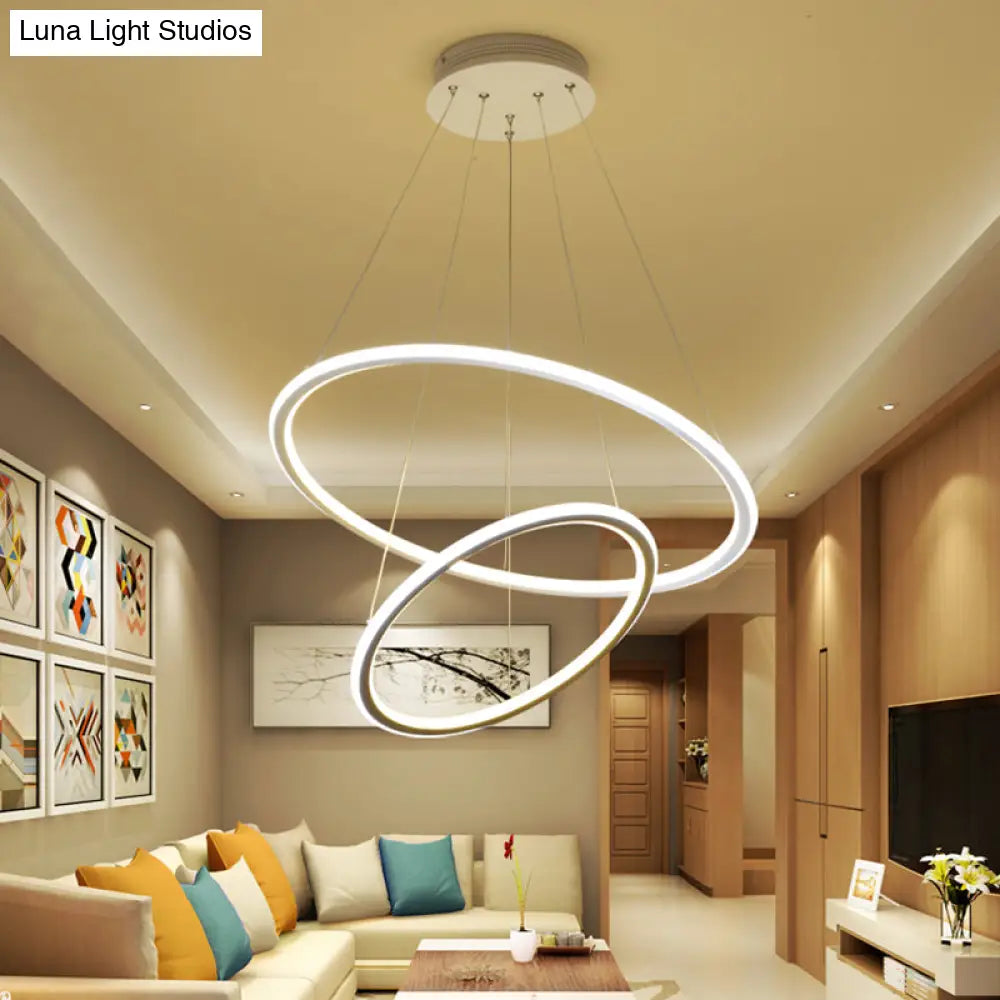 Adjustable 1/2/3-Light Pendant Chandelier With Acrylic Shade For Living Room Ceiling