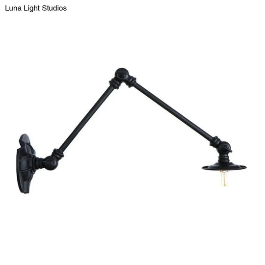 Adjustable 2-Arm Wall Light With Studio Task Lamp In Black Various Length Options