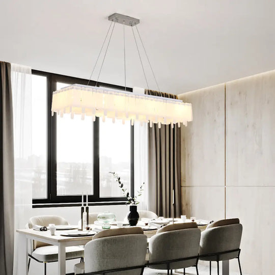 Adjustable Acrylic Led Island Pendant Light With Hanging Cord White