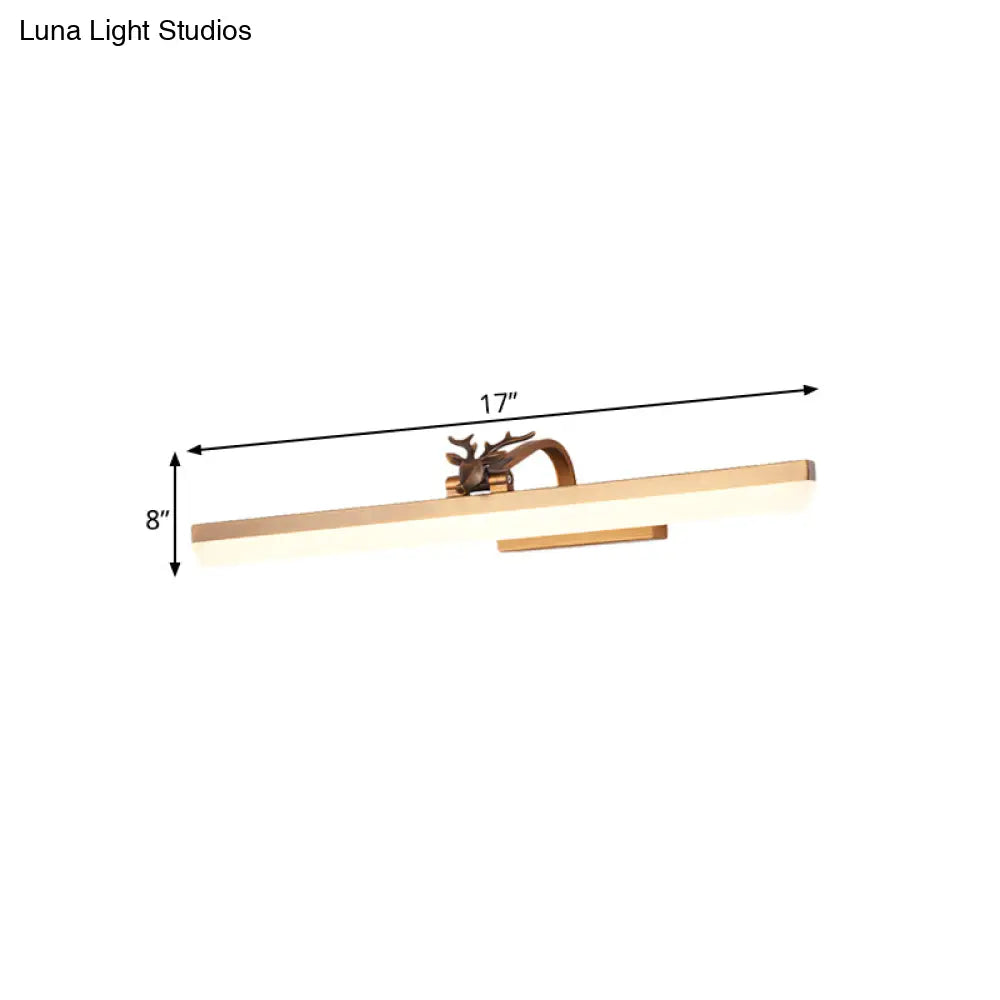 Adjustable Arm Led Wall Mount Light With Antler Design - 17/23/31.5 Wide Acrylic Bathroom Lighting