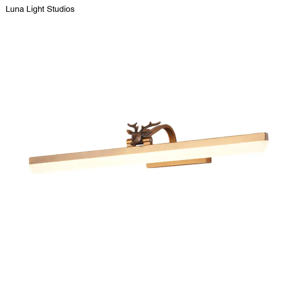 Adjustable Arm Led Wall Mount Light With Antler Design - 17/23/31.5 Wide Acrylic Bathroom Lighting