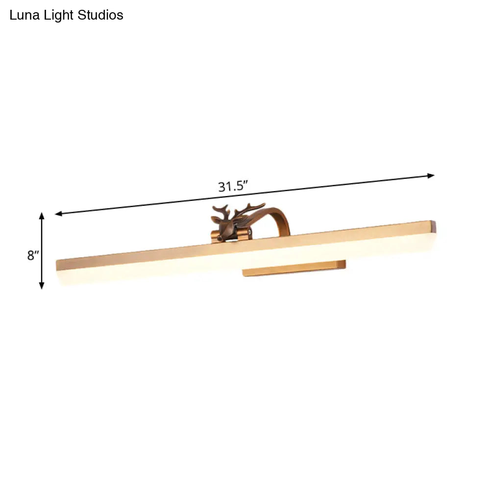 Adjustable Arm Led Wall Mount Light With Antler Design - 17/23/31.5 Wide Acrylic Bathroom Lighting