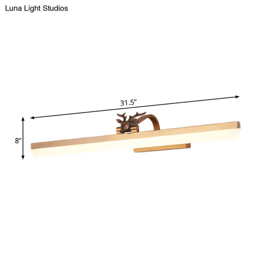 Adjustable Arm Led Wall Mount Light With Antler Design - 17/23/31.5 Wide Acrylic Bathroom Lighting