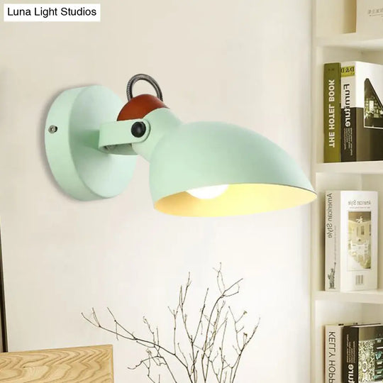 Adjustable Arm Macaron Green Flare Sconce Wall Mounted Light