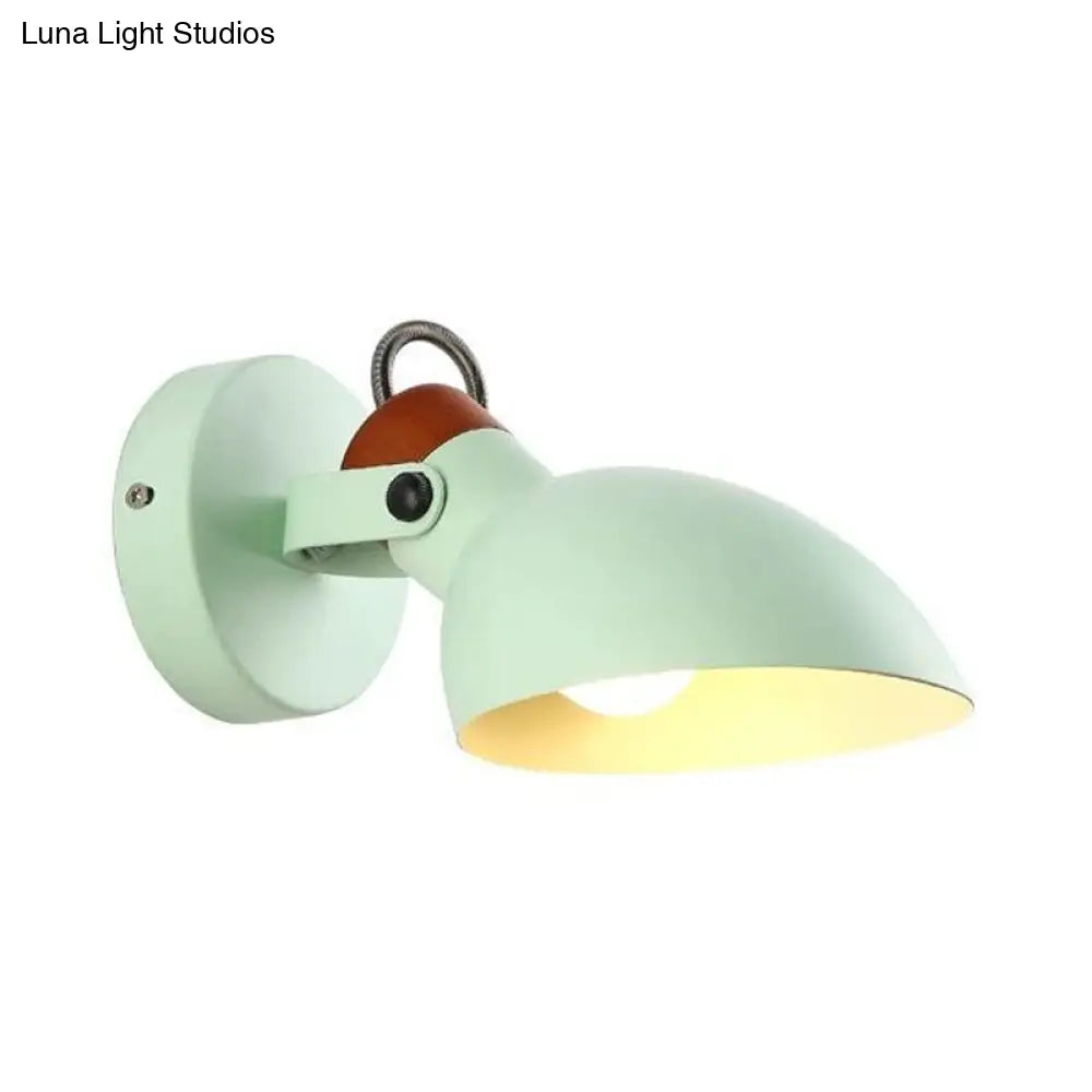 Adjustable Arm Macaron Green Flare Sconce Wall Mounted Light