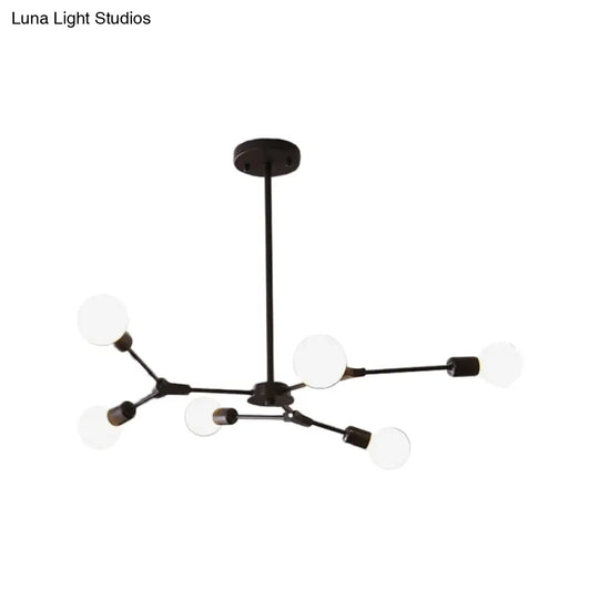 Adjustable Branch Pendant Lamp: Postmodern Metal Chandelier With 6/9 Lights In Black/Gold Ideal For