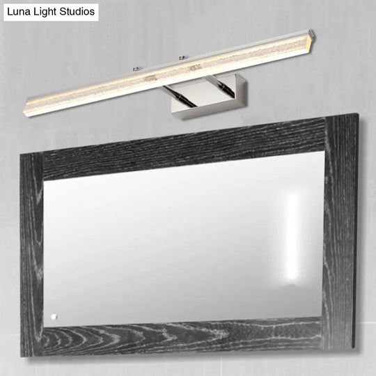 Adjustable Chrome Crystal Linear Wall Light For Bathroom Vanity - 16/23.5/31.5 Wide Warm/White