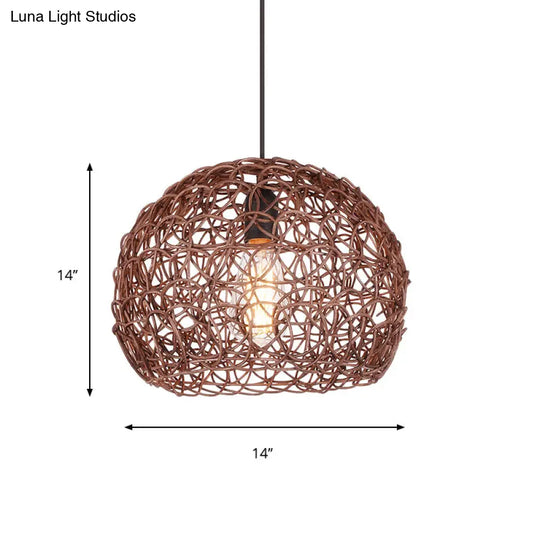 Adjustable Brown Pendant Lamp - Loft Style Semi Globe Hanging Ceiling Light

This Revised Version