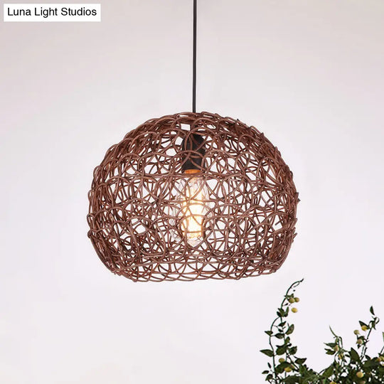 Adjustable Cord Loft Style Pendant Lamp - Brown Hanging Ceiling Light