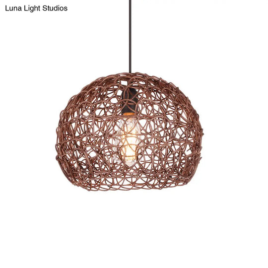 Adjustable Cord Loft Style Pendant Lamp - Brown Hanging Ceiling Light