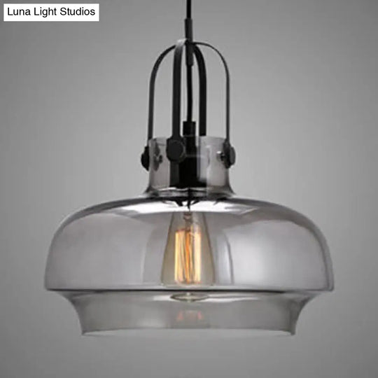 Modern Adjustable Pendant Lamp With Grey/White/Clear Glass 1 Light 7/9.5/13 Wide Grey / 7