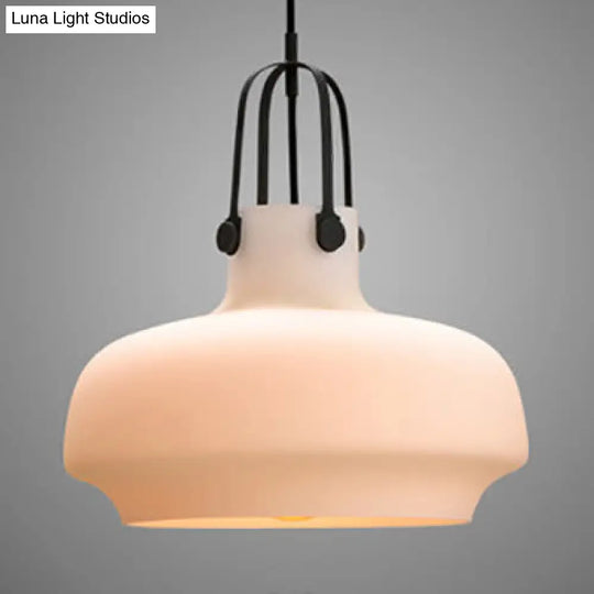 Modern Adjustable Pendant Lamp With Grey/White/Clear Glass 1 Light 7/9.5/13 Wide White / 7