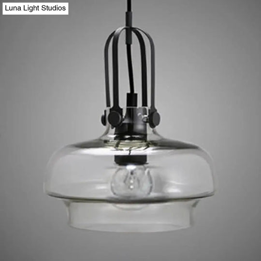 Modern Adjustable Pendant Lamp With Grey/White/Clear Glass 1 Light 7/9.5/13 Wide Clear / 7