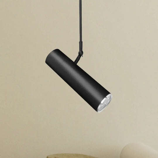 Adjustable Cylinder Led Pendant Light In Black: Warm/White 11’/19’ Height Black / 11’ Warm