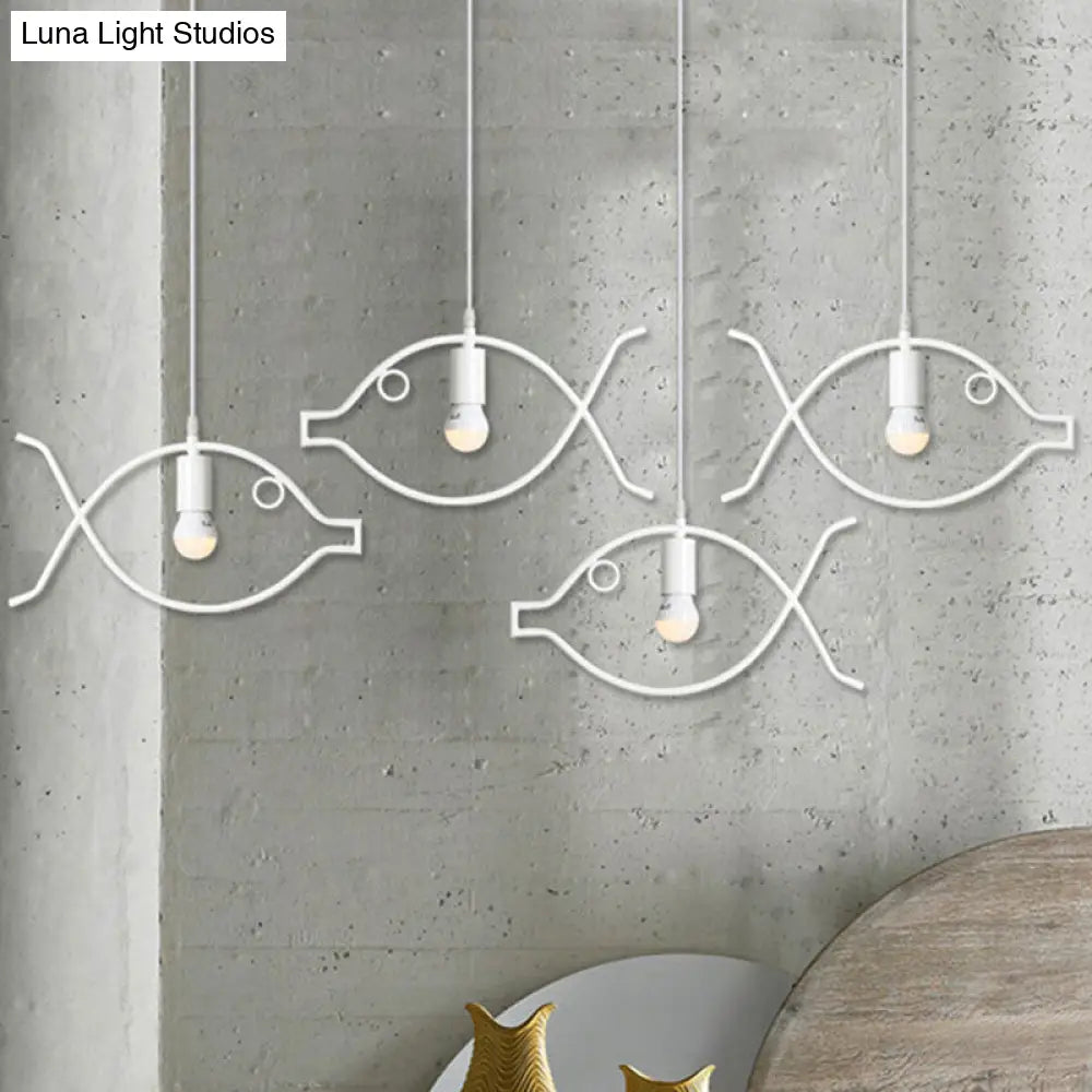 Adjustable Fish Metal Pendant Light For Kids Room Ceiling Fixture