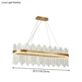 Adjustable Glass Crystal Drum Chandelier Pendant Light For Modern Living Rooms