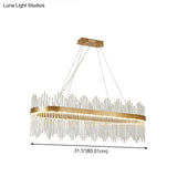 Adjustable Glass Crystal Drum Chandelier Pendant Light For Modern Living Rooms