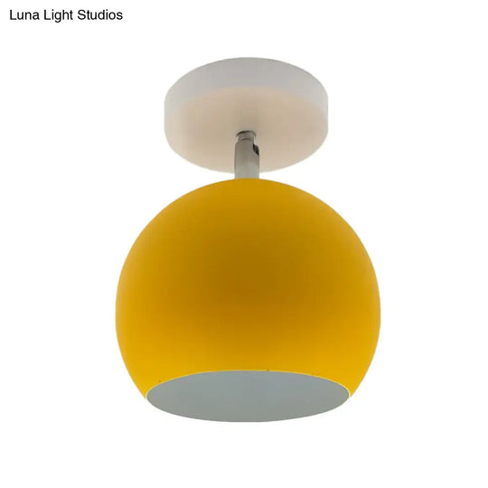 Adjustable Half Sphere Flush Mount Macaron Aluminum Lighting Fixture - Small | 1 Bulb