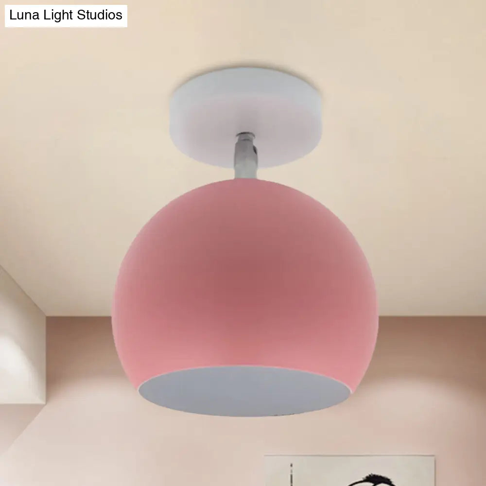 Adjustable Half Sphere Flush Mount Macaron Aluminum Lighting Fixture - Small | 1 Bulb