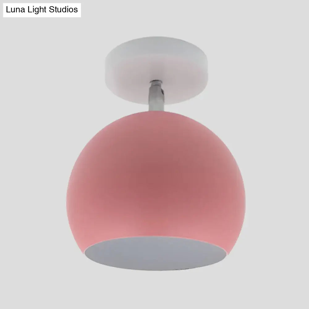 Adjustable Half Sphere Flush Mount Macaron Aluminum Lighting Fixture - Small | 1 Bulb