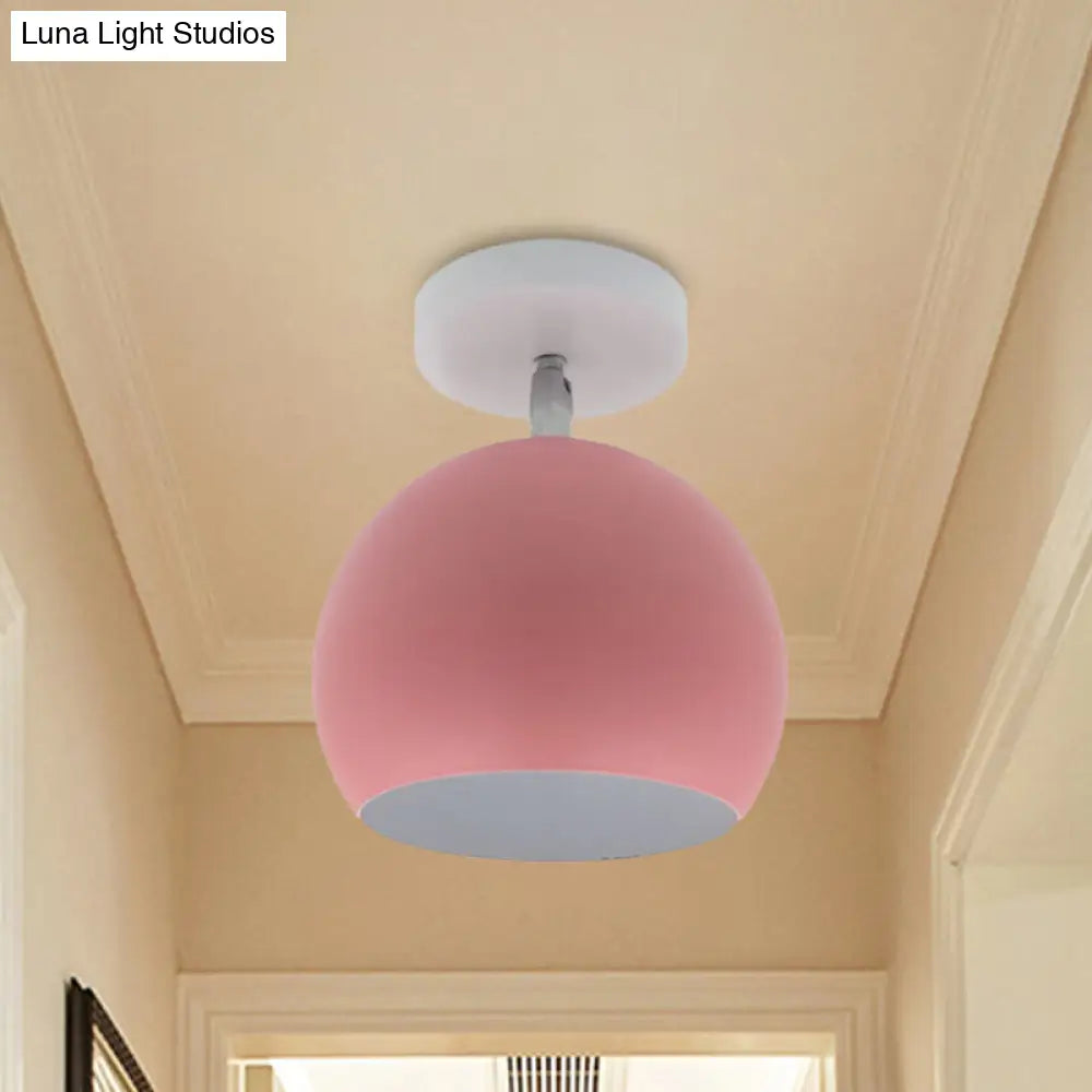 Adjustable Half Sphere Flush Mount Macaron Aluminum Lighting Fixture - Small | 1 Bulb