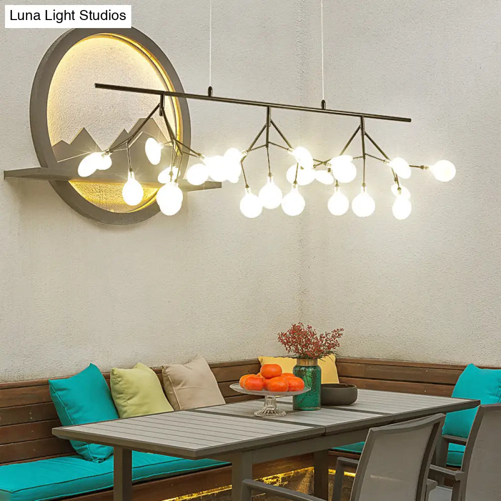 Adjustable Hanging Cord Island Lighting - Contemporary Firefly Metal Pendant With 27 Lights For