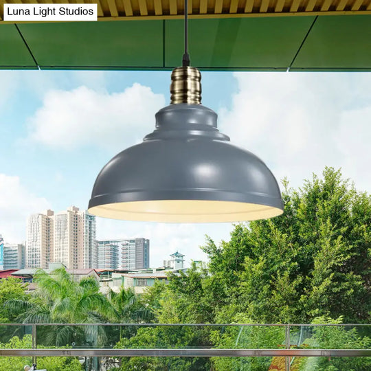Adjustable Head Dome Industrial Ceiling Fixture - Pink/Blue Metal Hanging Light 12’/16’ Width