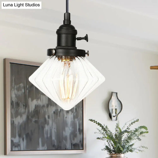 Height Adjustable Industrial Hanging Pendant Light - 1-Light Indoor Black/Bronze/Brass Finish With