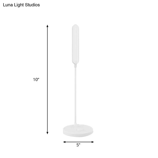 Adjustable Led Desk Lamp - White Modern Oblong Shade Ideal For Bedside And Study Room Lighting