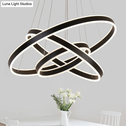 Adjustable Led Pendant Light: Artistic Metal Chandelier For Dining Room In Coffee