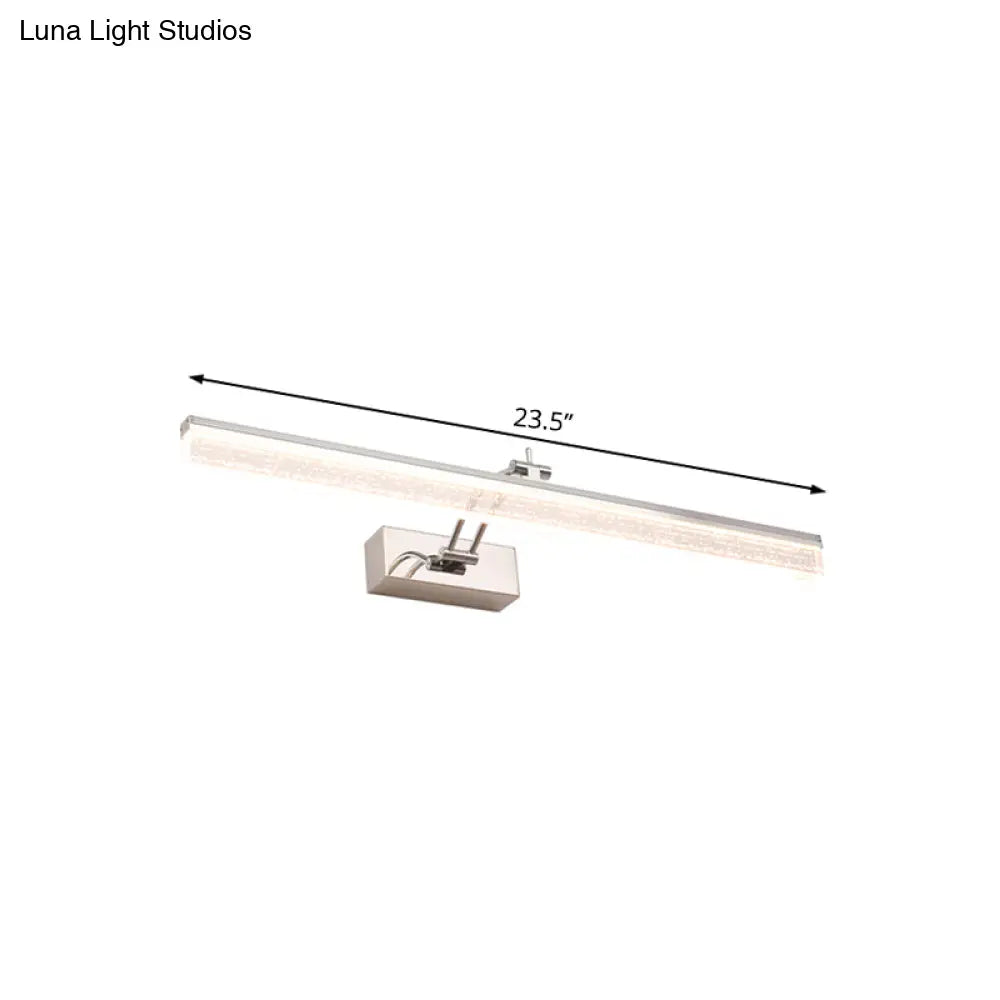 Adjustable Led Vanity Light In Modern Chrome - Acrylic Linear Design Warm/White Option 16/23.5/31.5