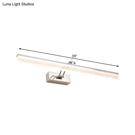 Adjustable Led Vanity Light In Modern Chrome - Acrylic Linear Design Warm/White Option 16/23.5/31.5