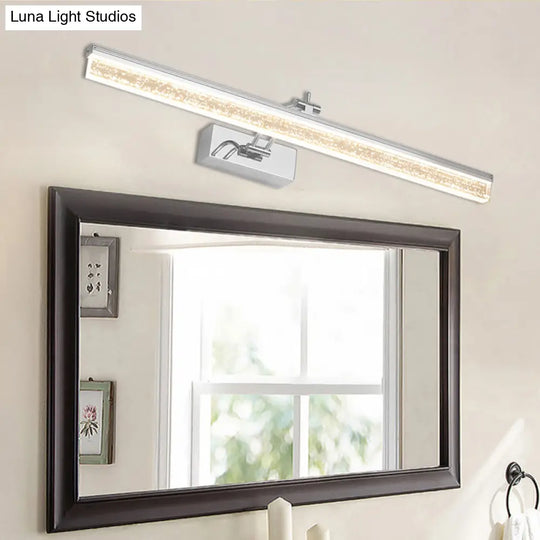 Adjustable Led Vanity Light In Modern Chrome - Acrylic Linear Design Warm/White Option 16/23.5/31.5