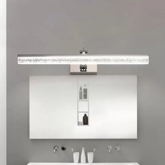 Adjustable Led Vanity Light In Modern Chrome - Acrylic Linear Design Warm/White Option 16/23.5/31.5