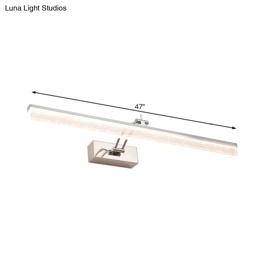 Adjustable Led Vanity Light In Modern Chrome - Acrylic Linear Design Warm/White Option 16/23.5/31.5