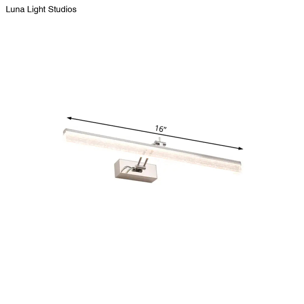 Adjustable Led Vanity Light In Modern Chrome - Acrylic Linear Design Warm/White Option 16/23.5/31.5