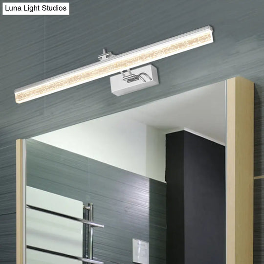 Adjustable Led Vanity Light In Modern Chrome - Acrylic Linear Design Warm/White Option 16/23.5/31.5