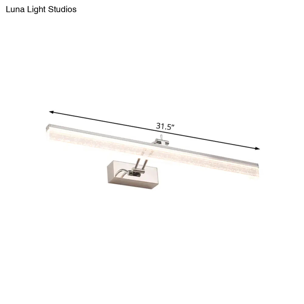 Adjustable Led Vanity Light In Modern Chrome - Acrylic Linear Design Warm/White Option 16/23.5/31.5