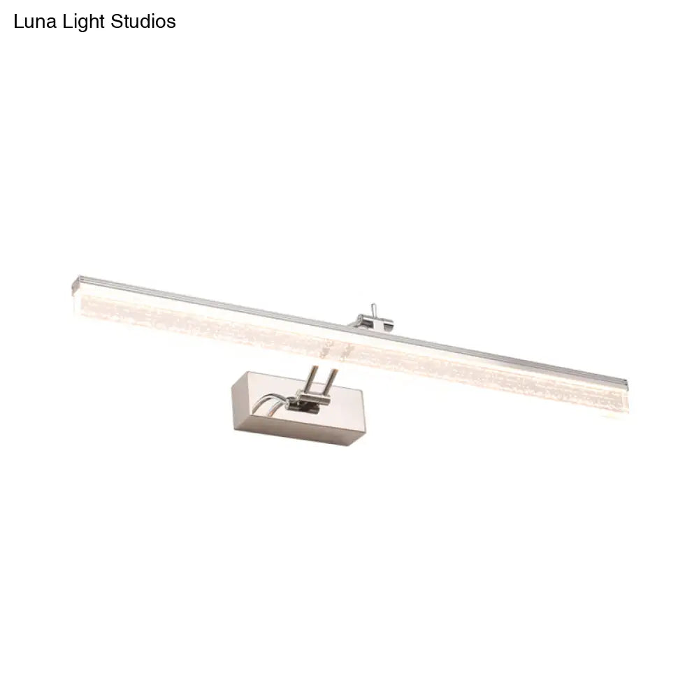 Adjustable Led Vanity Light In Modern Chrome - Acrylic Linear Design Warm/White Option 16/23.5/31.5