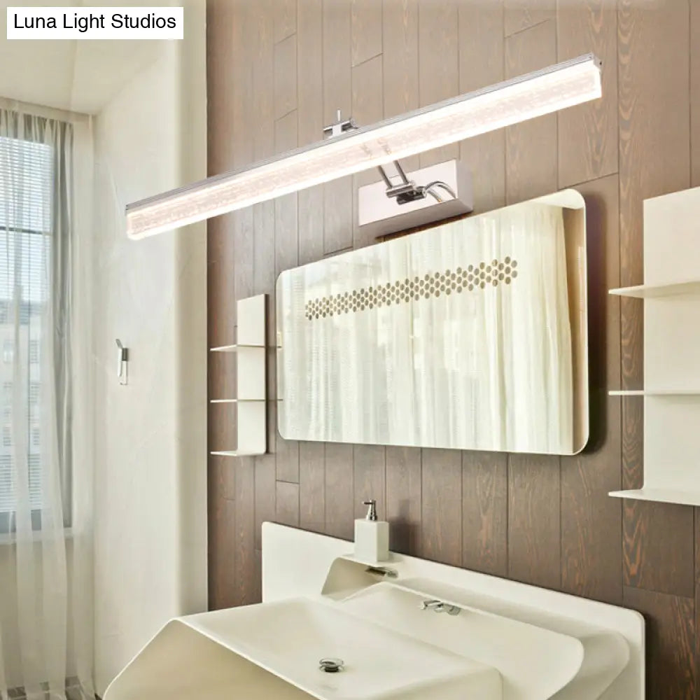 Adjustable Led Vanity Light In Modern Chrome - Acrylic Linear Design Warm/White Option 16/23.5/31.5