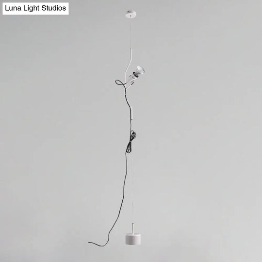 Adjustable Line Hanging Spot Light In Modern Metallic Style | Red/White 1-Light Living Room