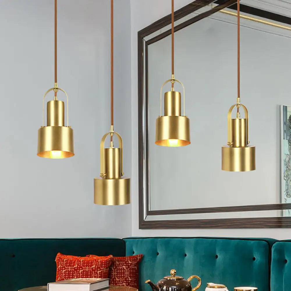 Adjustable Metal Ceiling Pendant Light Fixture - Retro Stylish 4’/5’ Dia Brushed Brass Living