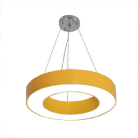 Adjustable Metal Drum Pendant Light With Integrated Led For Play Room Yellow / 16’